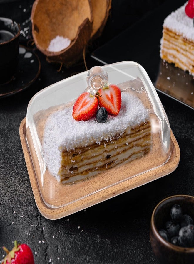 OFFSCH Cake Stand with Dome Cover 7.00X4.64X3.93 Inch Clear Covered Dessert Display Stand Cupcake Holder for Wedding Birthday Party Picnic - Image 5