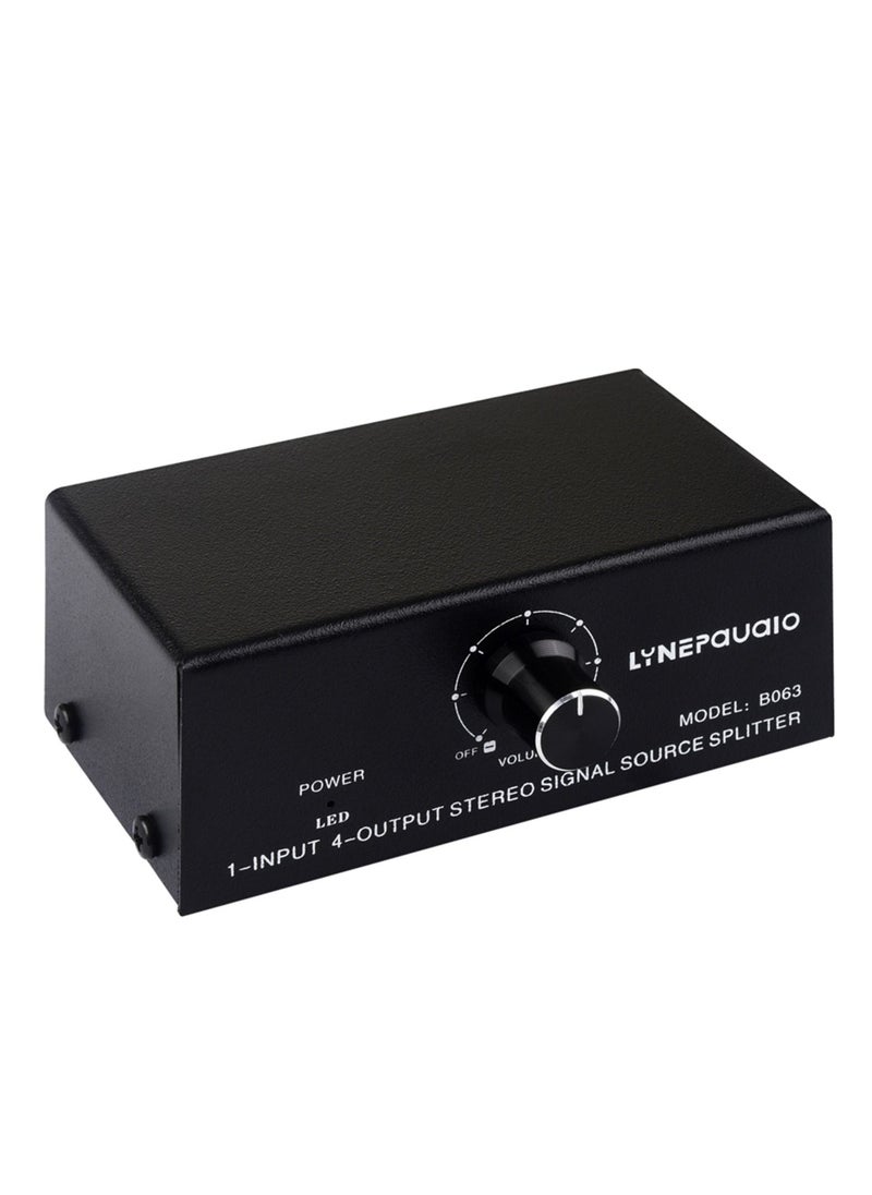 LYNEPAUAIO - LYNEPAUAIO B064 1 in 4 out Audio Signal Distributor RCA Interface - Image 1
