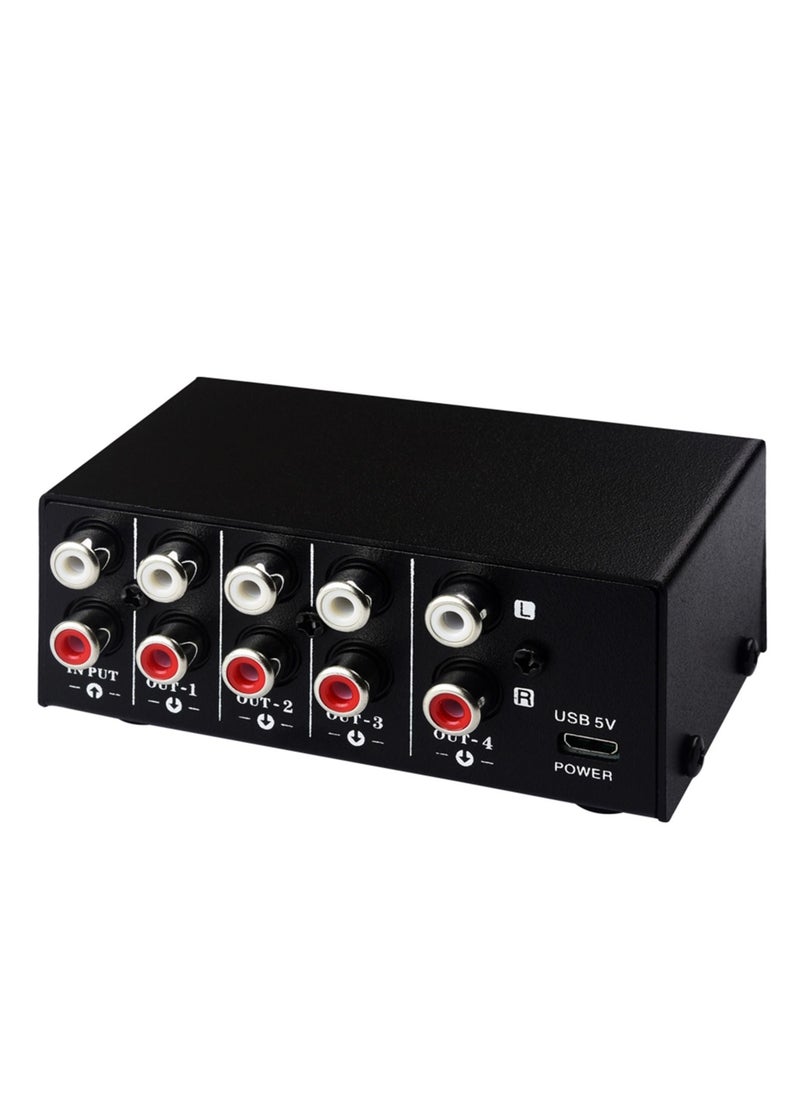LYNEPAUAIO - LYNEPAUAIO B064 1 in 4 out Audio Signal Distributor RCA Interface - Image 1