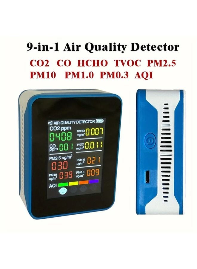 Orange Air Quality Monitor 9 in 1 with Large LCD Display CO2 AQI HCHO TVOC PM2 5 PM10 for Home Travel - Image 2