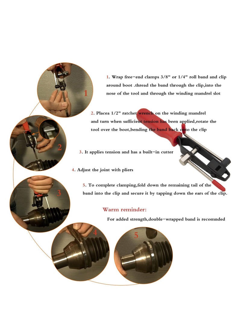 Generic - Cv Joint Ear Clamp Banding Tool Cv Boot Clamp Pliers Automotive Hose Axle Plier for  ATV UTV Most Cars Boot Clamps - Image 1