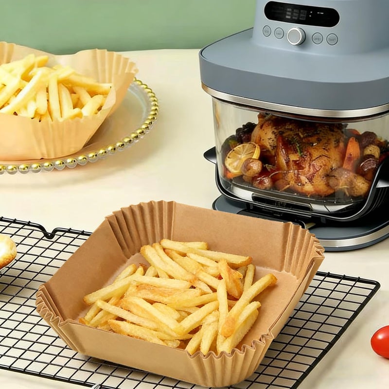 ليهولكير 200 قطعة من بطانات القلاية الهوائية القابلة للاستخدام مرة واحدة، ورق زبدة لـ Ninja Crispi Air Fryer FN101GY/ST/SG، مقاس 16x24 بوصة، 200 ورقة - Image 3