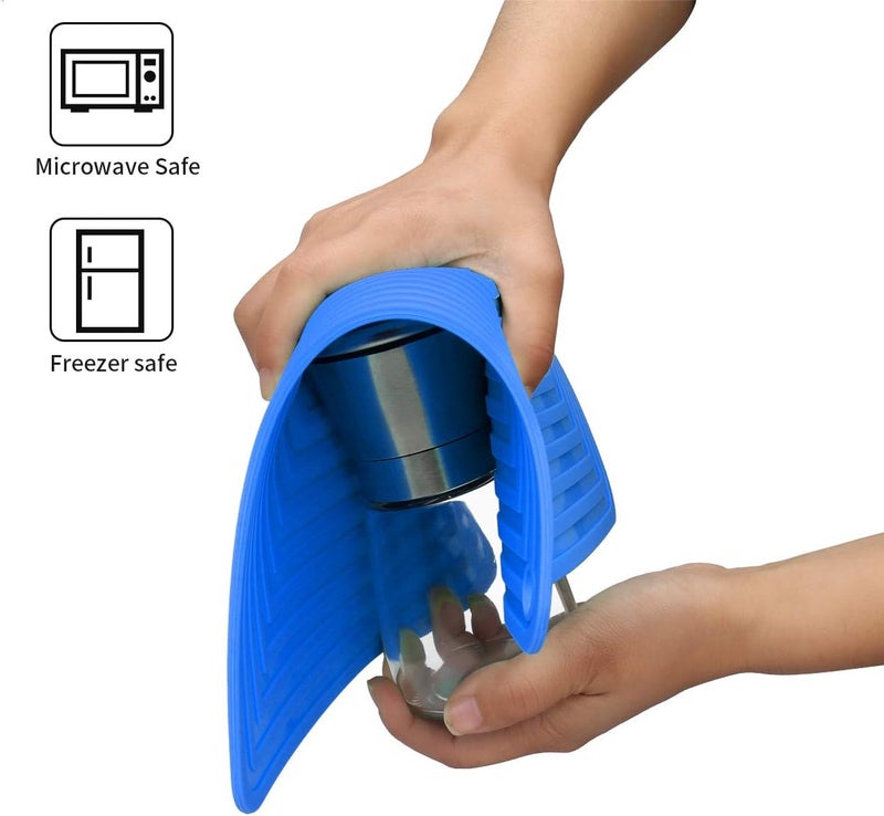 LogHog Large Silicone Trivet Mats for Hot DishesPans Heat Resistant Pot Holder 9x12 Non Slip Flexible Durable Pot Coaster Kitchen Table Mats Set of 2 Blue - Image 3