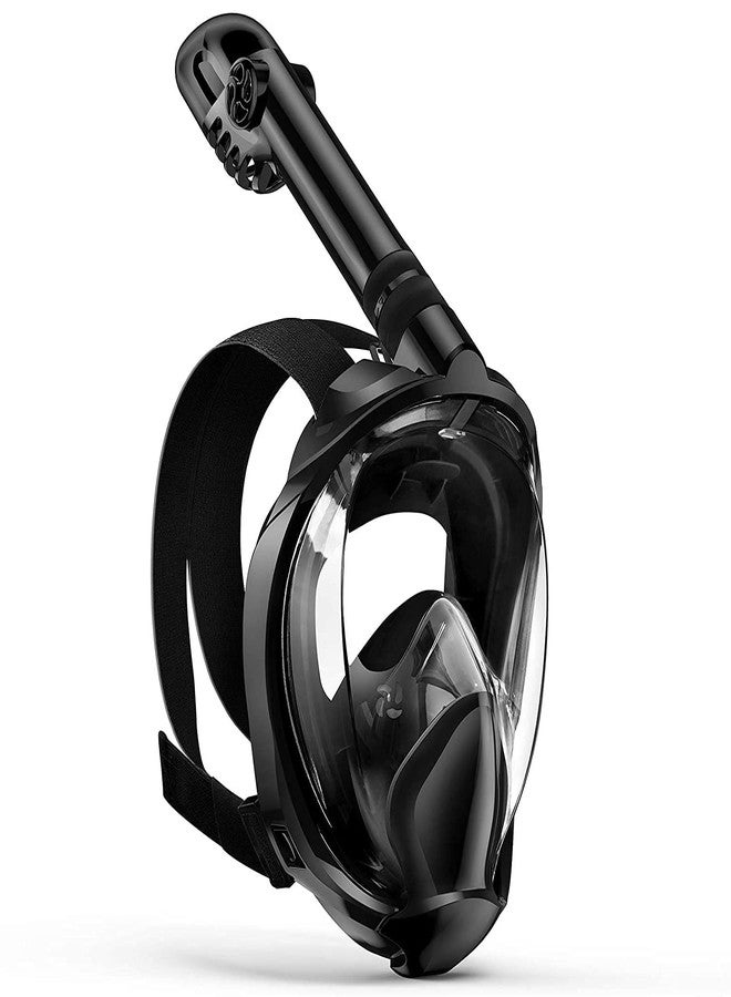 olpad Full Face Snorkel Mask Latest Breathing System, 180 Panoramic Foldable Diving Mask with Detachable Camera Mount, Anti Fog Anti Leak Snorkeling Gear(Black,L/XL) - Image 2
