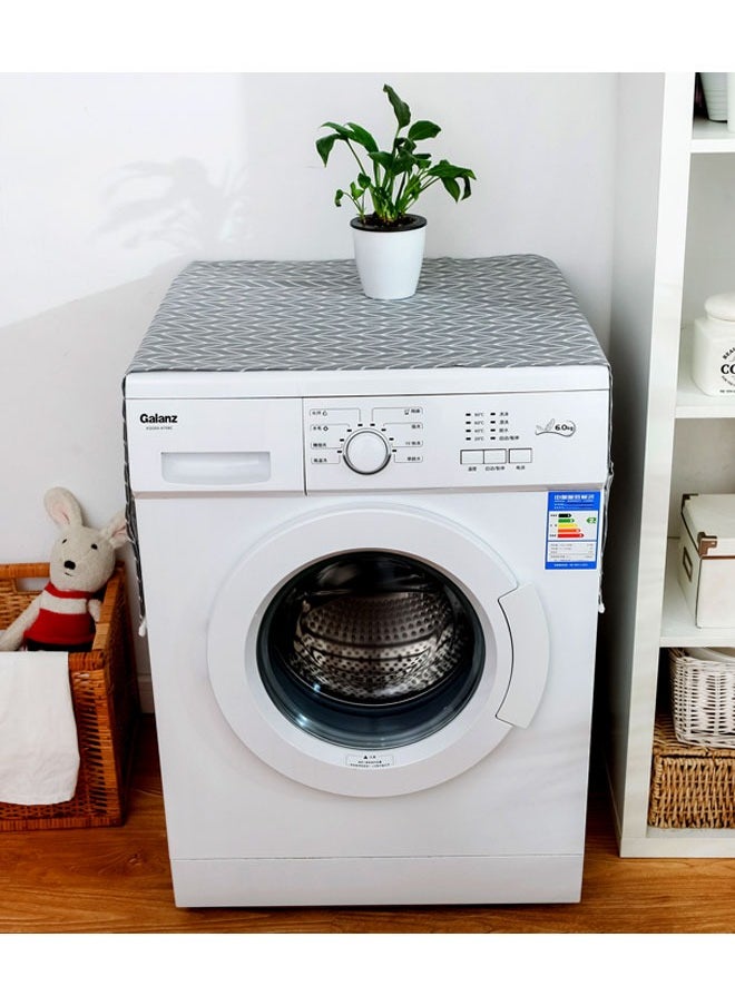 HAWAWA Washer and Dryer Covers for the Top, Cotton and Linen Washing Machine Cover with 6 Storage Pockets, Dustproof Laundry Cover Dryer Top Cover, Washer Cover for Top Protector 55x130cm  - Image 5