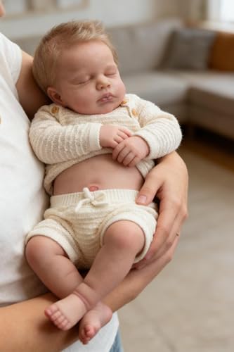 Zero Pam Reborn Baby Dolls Silicone Full Body Boy Realistic Toddler Eyes Closed with Blonde Hair 20 Inch Sleeping Newborn Baby Boys Doll Full Vinyl Body Anatomically Correct Reborn Doll for Girls - Image 1