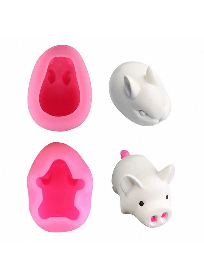 HiParty Hi-Party 2 Pack Small 3D Rabbit & Pig Soap Molds, Bunny Piggy Farm Animals Silicone Chocolate Candy Molds Mousse Cake Mould Plaster Crayon Melt Cake Topper Decorating Tools - Image 1