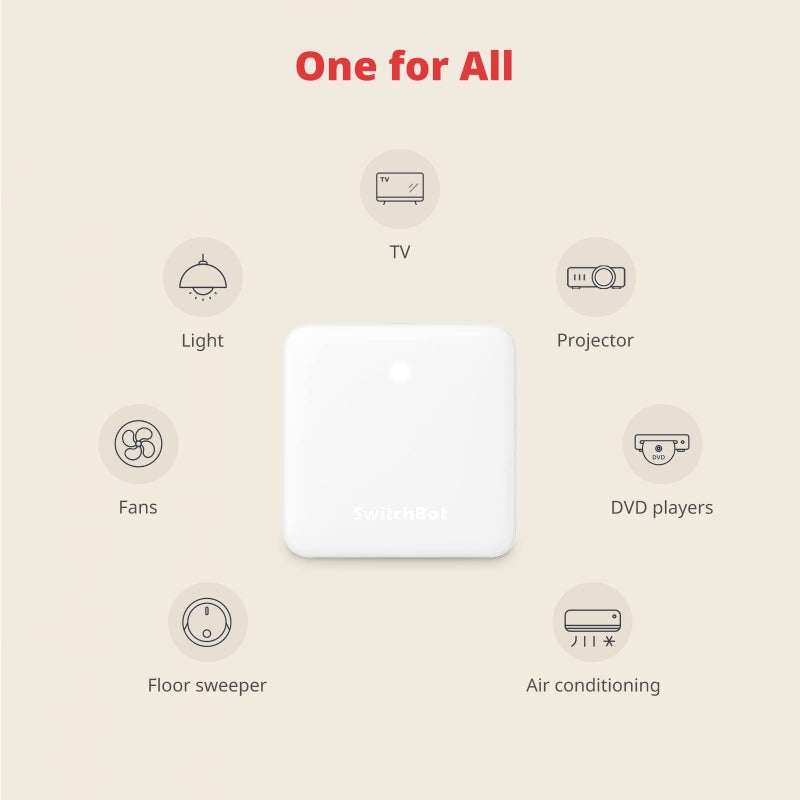 SwitchBot سويتش بوت هاب ميني ريموت ذكي - جهاز إرسال IR، ربط سويتش بوت بشبكة الواي فاي (يدعم 2.4GHz)، التحكم في التلفاز، مكيف الهواء، متوافق مع أليكسا، جوجل هوم، IFTTT - Image 3