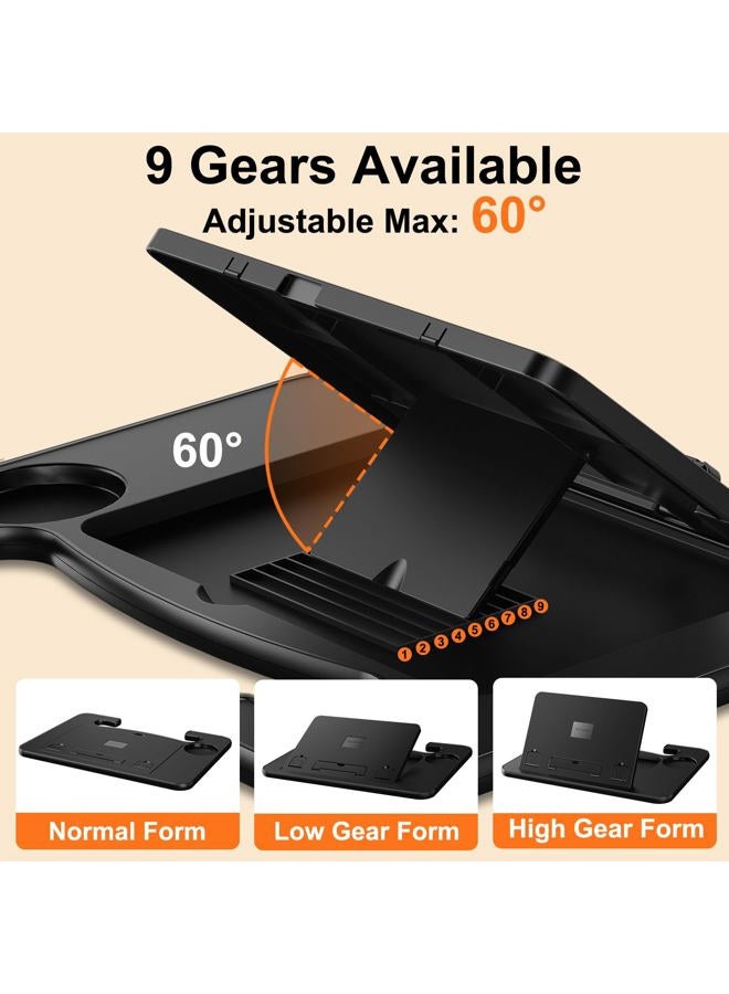 Fumcsy Angle Adjustable car Steering Wheel Desk,3 in 1 Car Steering Wheel Tray,car Laptop Mount | Car Reading Stand | Car Food Tray with Drinks Holder, Multipurpose Travel Car Accessories - Image 3