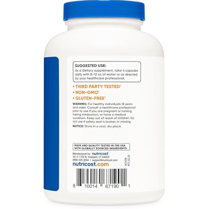 Nutricost Magnesium Citrate 420mg, 240 Veggie Capsules - 60 Servings, Gluten Free, Non-GMO, Vegetarian Friendly - Image 4