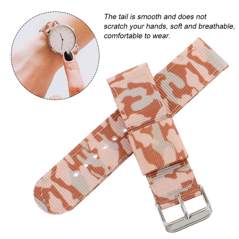 Camouflage Nylon Watchbands Wristband Parts for Watch Daily Use Brown 1Pack - Image 5