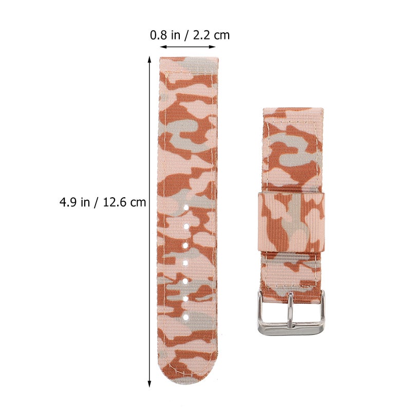 Camouflage Nylon Watchbands Wristband Parts for Watch Daily Use Brown 1Pack - Image 2