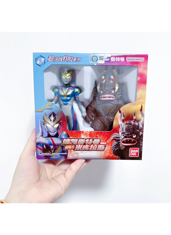 Generic - Authentic Bandai Dinosaursaurio Agrux Race King Tao Man Monster Battle Soft Rubber Doll Toy Action Figure Collectible For Kids-Color:69084 Dekai Strongly United Mikuras - Image 1