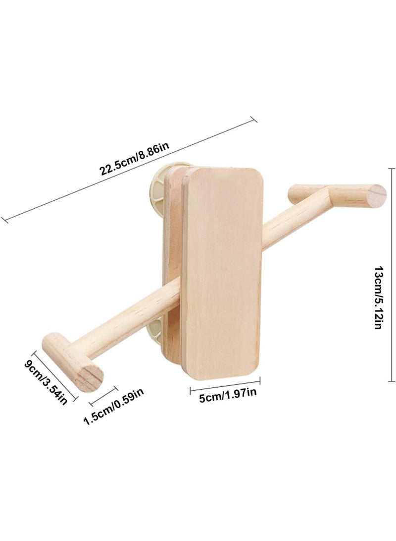 SYOSI Parrot Play Stand, Wooden Bird Playground for Parrots and Small Birds, Chew-Resistant Seesaw with Multi-Activity Perches for Cockatiels Parakeets Budgies Lovebirds, Indoor Play Area, Wood, 1 Pack - Image 5