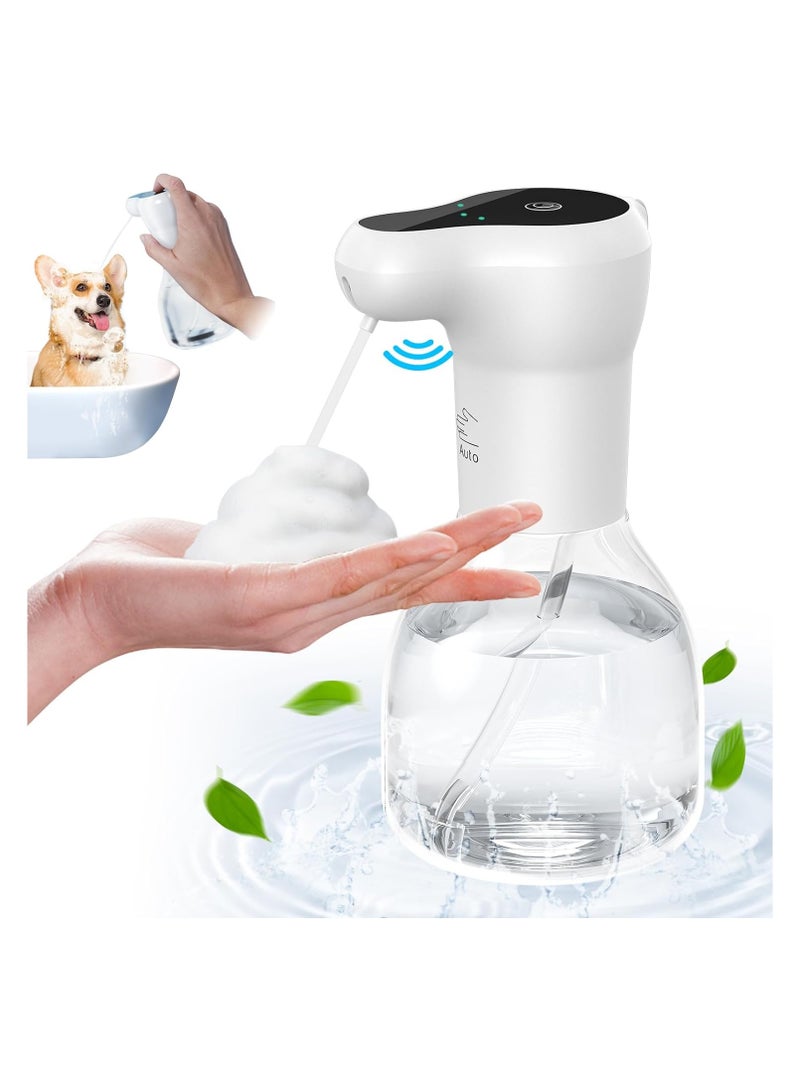 SOLARAE Automatic Soap Dispenser, 450ML Touchless Foaming Soap Dispenser Rechargeable, 3 Levels Adjustable, 2 in 1 (IR Sensor+Push Spray), Electric Liquid Hand Soap Dispenser Waterproof for Kitchen Bathroom - Image 1