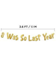 Sterling James Co. 9Th Birthday Gold Glitter Banner Happy 9Th Birthday Party Decorations Supplies And Favors 9Th Wedding Anniversary Decorations  - Image 4