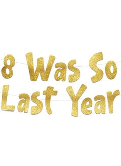 Sterling James Co. 9Th Birthday Gold Glitter Banner Happy 9Th Birthday Party Decorations Supplies And Favors 9Th Wedding Anniversary Decorations  - Image 2