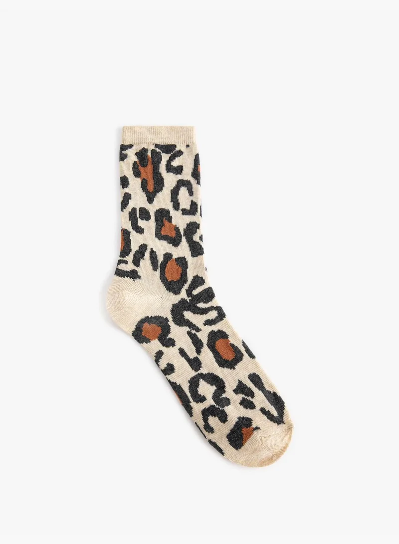 KOTON Leopard Patterned Socket Socks