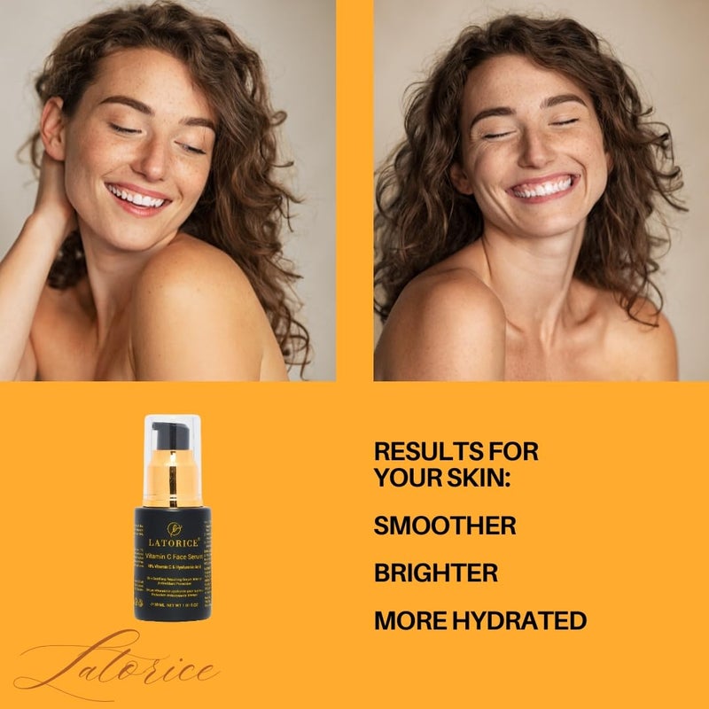 LATORICE Dull Skin Dark Spots Uneven Tone Treatment 10 Vitamin C Face Serum Formulated Tested for Sensitive Skin with Ethyl Ascorbic Acid Hyaluronic Acid All Skin TypesFor Men Women 30Ml - Image 4