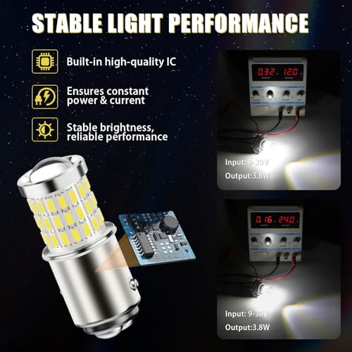 iBrightstar مصباح LED أبيض iBrightstar 1157، BAY15D 2057 2357 7528 مصابيح تشغيل نهارية فائقة السطوع لمصابيح الرجوع للخلف ومصابيح الفرامل ومصابيح الإشارة، عبوة 2 - Image 4