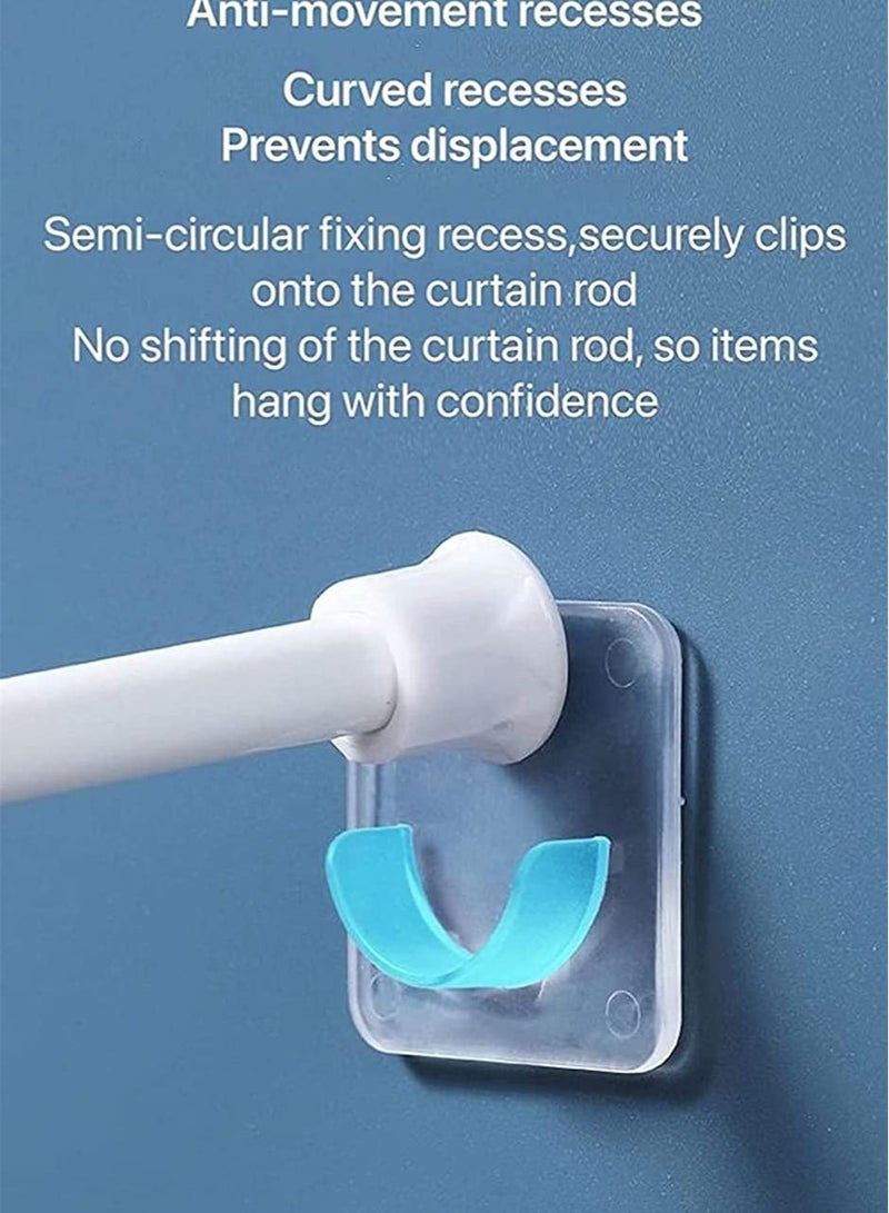 4 Pack Shower Curtain Rod Mount Holder for Wall Adhesive Tension Retainer No Drilling Stick On - Image 4