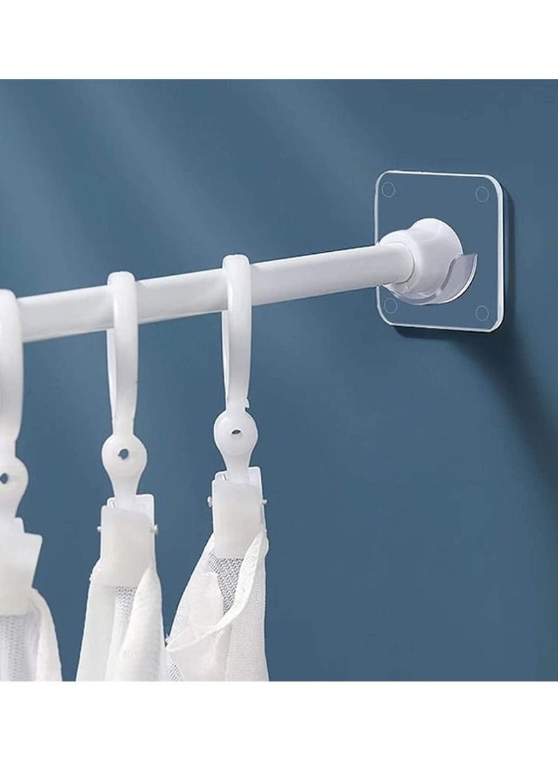 4 Pack Shower Curtain Rod Mount Holder for Wall Adhesive Tension Retainer No Drilling Stick On - Image 2