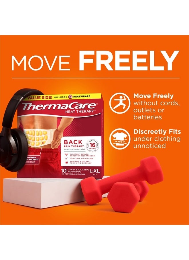 ThermaCare - Advanced Back Therapy HeatWraps, Disposable Heat Therapy Patches, Instant Muscle & Herniated Disc Relief, L/XL, 10 Count - Image 1