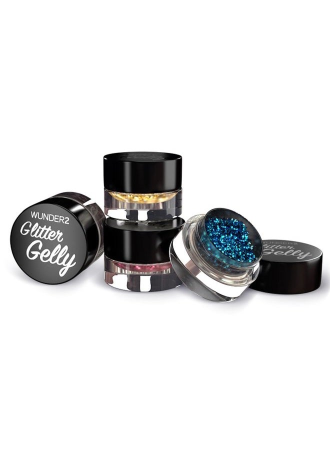 Wunder2 GLITTER GELLY Long Lasting Glitter Gel - Face, Eye and Body Glitter Makeup, 24 Karat Color - Image 2