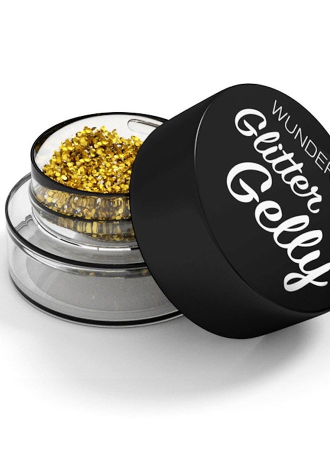 Wunder2 GLITTER GELLY Long Lasting Glitter Gel - Face, Eye and Body Glitter Makeup, 24 Karat Color - Image 1