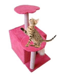 Cat house covered eith velevet with two platforms and scratching posts -pink - pzsku/Z76DF7765DC67851CC434Z/45/_/1716932712/f18dfd89-6173-4bba-8a3c-db453befc7b4