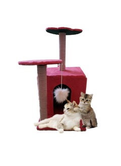 Cat house covered eith velevet with two platforms and scratching posts -pink - pzsku/Z76DF7765DC67851CC434Z/45/_/1716932722/6511778a-dcf7-488d-a916-384952e3e040