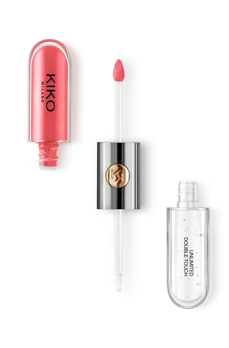KIKO Milano Unlimited Double Touch 110 Spicy Rose Long-Lasting Liquid Lipstick and Transparent Gloss, Quick-Drying and Smudge Resistant, 6 ml - Image 1