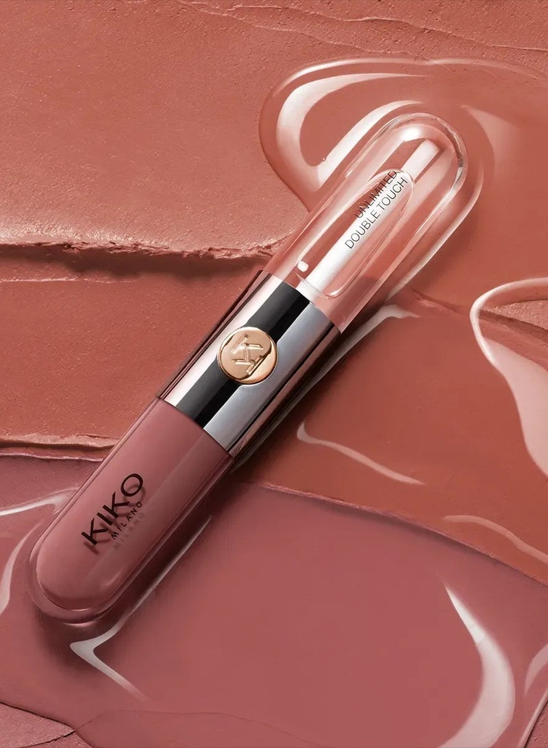 KIKO Milano Unlimited Double Touch 110 Spicy Rose Long-Lasting Liquid Lipstick and Transparent Gloss, Quick-Drying and Smudge Resistant, 6 ml - Image 5