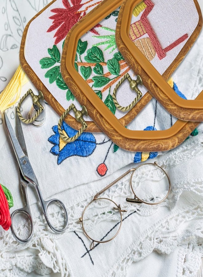 GuoFa Resin Decorative Embroidery Hoop - 3 Pieces 10*7 inch Cross Stitch Hoops Set, Resin Embroidery Frame for Display Sewing Craft Hanging Ornament - Image 5