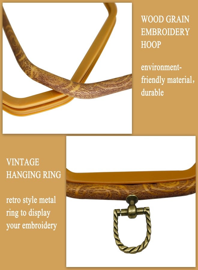 GuoFa Resin Decorative Embroidery Hoop - 3 Pieces 10*7 inch Cross Stitch Hoops Set, Resin Embroidery Frame for Display Sewing Craft Hanging Ornament - Image 3
