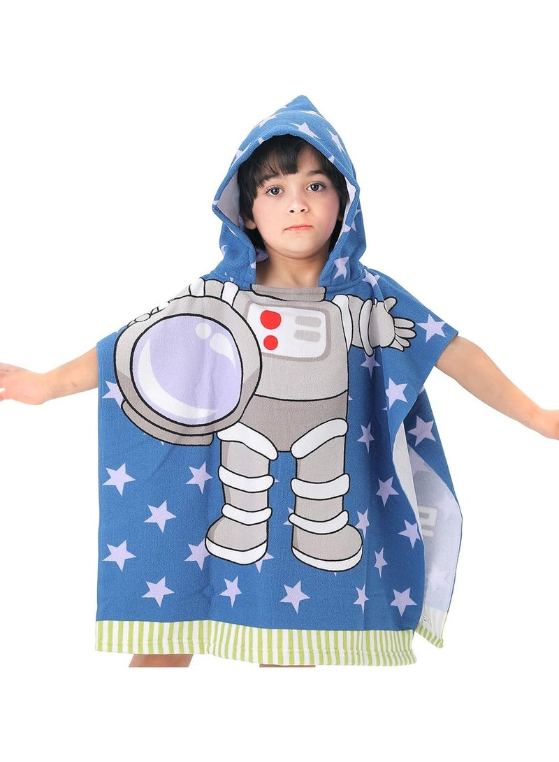 أوريتي تشكيل مغطى بونشو منشفة حمام-أزرق - Image 1