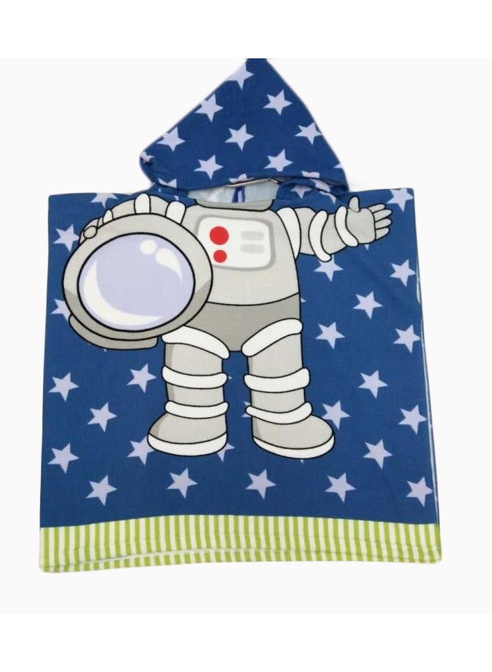 أوريتي تشكيل مغطى بونشو منشفة حمام-أزرق - Image 4