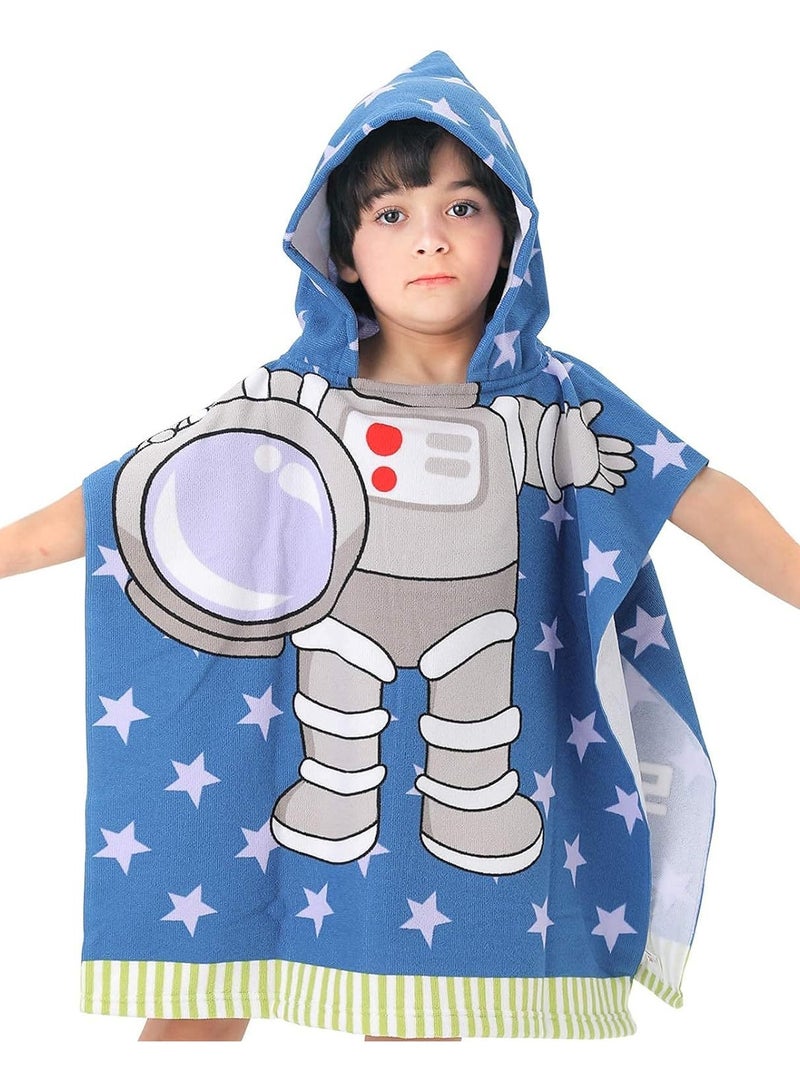 أوريتي تشكيل مغطى بونشو منشفة حمام-أزرق - Image 5