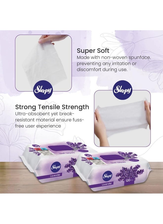 Sleepy Care Wet Wipes, Lavender, 120 Sheets  - Image 4