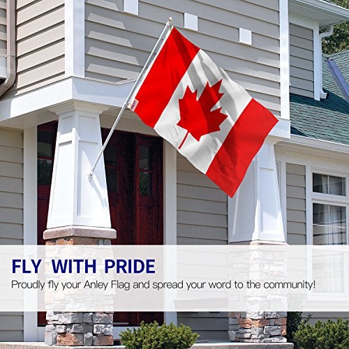 Anley Pack of 2 Fly Breeze 3x5 Foot Canada Flag Vivid Color and Fade proof Canvas Header and Double Stitched Canadian National Flags Polyester with Brass Grommets 3 X 5 Ft - Image 3