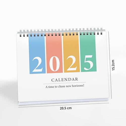 Papboo Aesthetic 2025 12 Months Desk Calendar With To-do List Planner and Sticker Sheet Includes notes section 220 GSM White Wiro, 6 * 8 Inchs (Colorwheel) - Image 4