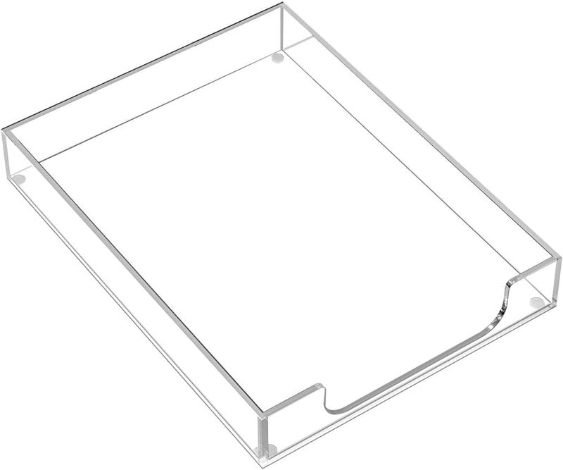 MaxGear Acrylic Letter Tray, Clear Desk Organizer for Papers, Documents, Magazines, Folders, Notebooks, and Stationery – Multi-Function File Tray and Desktop Organizer for Office, Home, and Workspace - Image 1