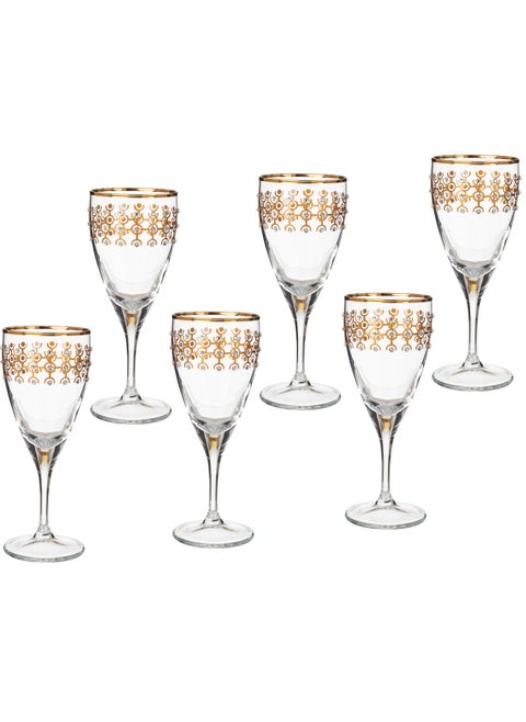 A set of 6 Turkish-made juice glasses with elegant and unique designs