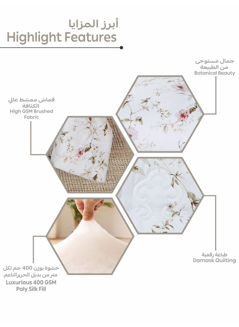 Doona Printed 4-Pcs Single Comforter Bedding Set Fits 120x200cm -Includes Comforter, Fitted Sheet, Pillow Shams & Pillowcases – Soft Microfiber Fabric with Soft 350 GSm Filling - Image 5