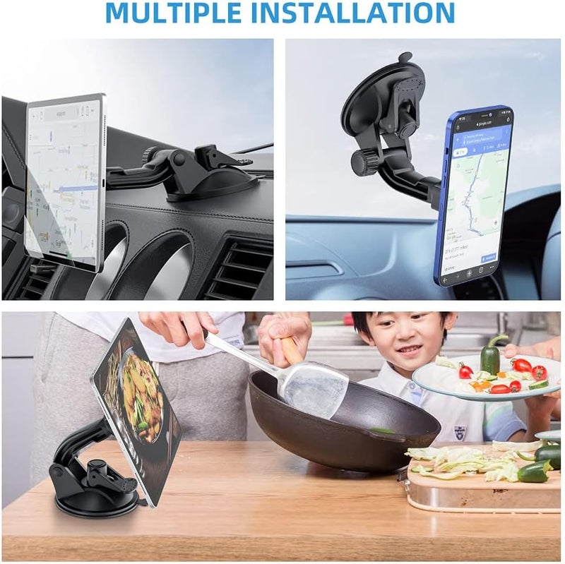 OHLPRO Magnetic Phone Tablet Holder for Car Windshield - Super Strong Magnet Dashboard Mount for 4"-10" Tablets and Phones - Image 3
