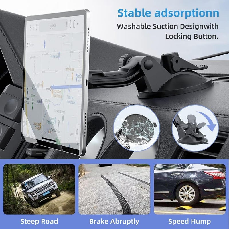 OHLPRO Magnetic Phone Tablet Holder for Car Windshield - Super Strong Magnet Dashboard Mount for 4"-10" Tablets and Phones - Image 2