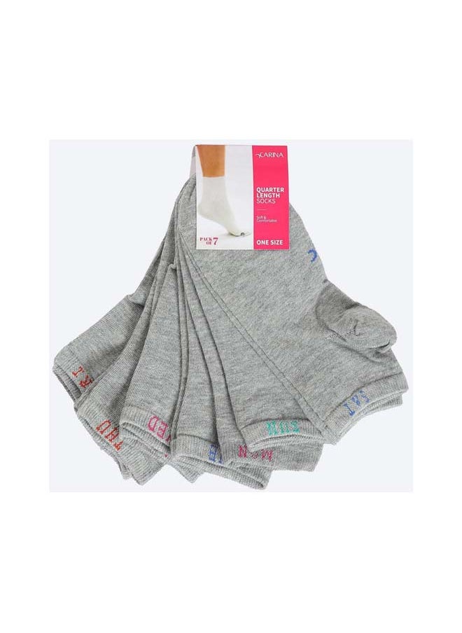 Carina Solid Ankle Length Socks - 7 Pairs  - Image 1