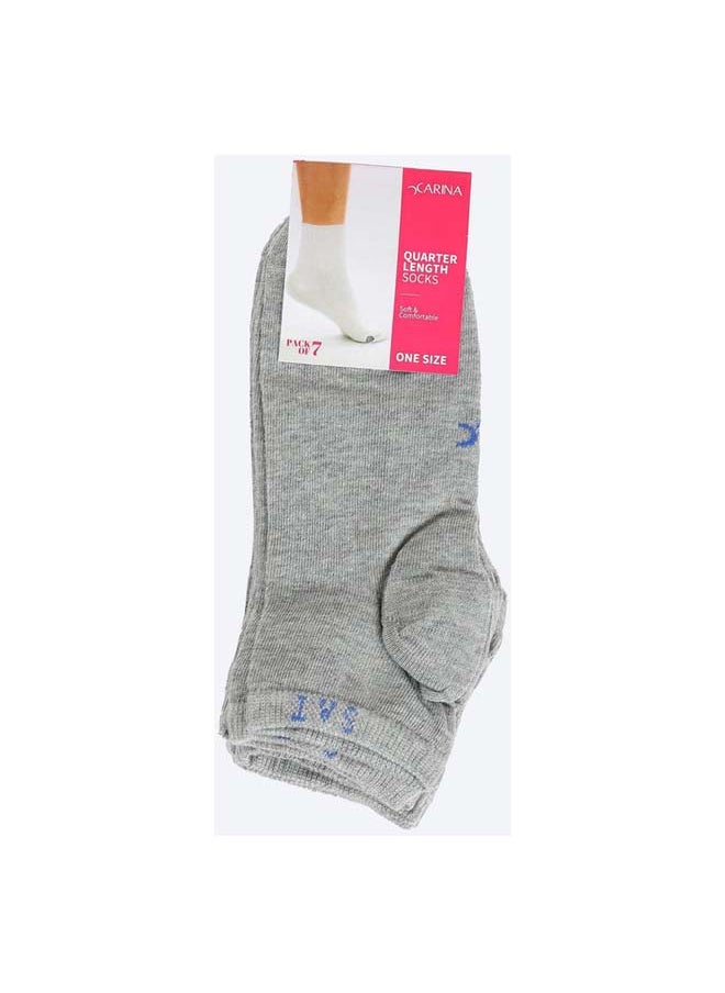 Carina Solid Ankle Length Socks - 7 Pairs  - Image 2