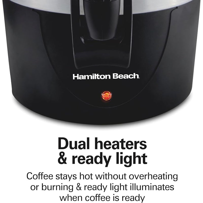 هاملتون بيتش التجارية Hamilton Beach 40521 Coffee Urn and Hot Beverage Dispenser, 45 Cup, Fast Brew, Silver - Image 4