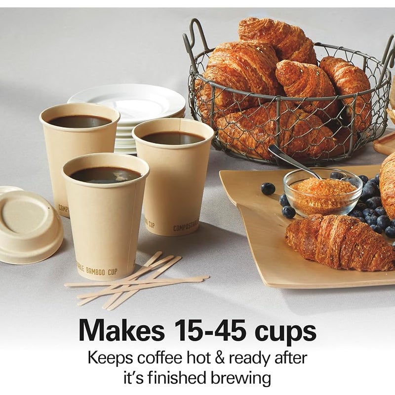 هاملتون بيتش التجارية Hamilton Beach 40521 Coffee Urn and Hot Beverage Dispenser, 45 Cup, Fast Brew, Silver - Image 3